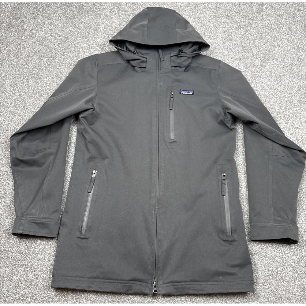 Patagonia H2No Shell Jacket Men XS Hooded Waterproof Gray Zip-In